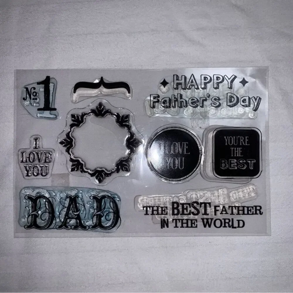Father’s Day Dad Best in the World #1 Stamp Set Photopolymer 9 Crafting Cards